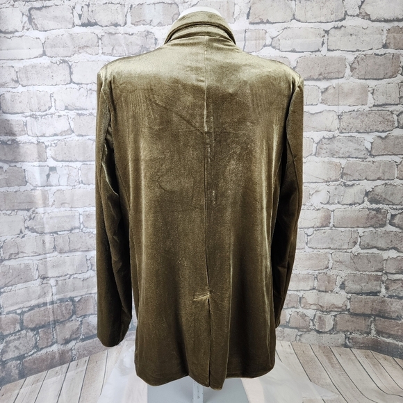 b.young Byperlina Velvet Blazer Straight Cut Moss Green Size 38 Boho Cottagegoth - Picture 8 of 14